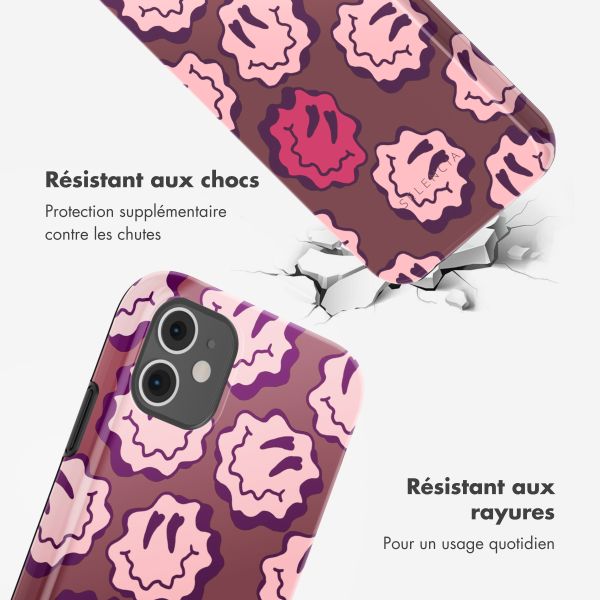 Selencia Coque arrière Vivid Apple iPhone 11 - Wavy Smiley Pink