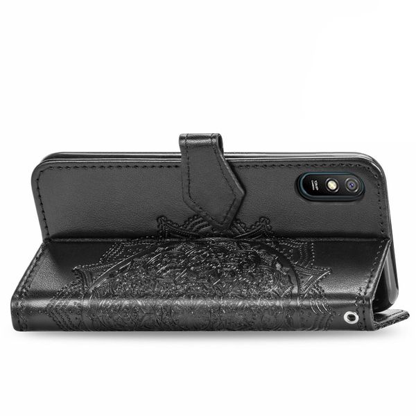 Etui de télephone portefeuille Mandala Xiaomi Redmi 9A - Noir