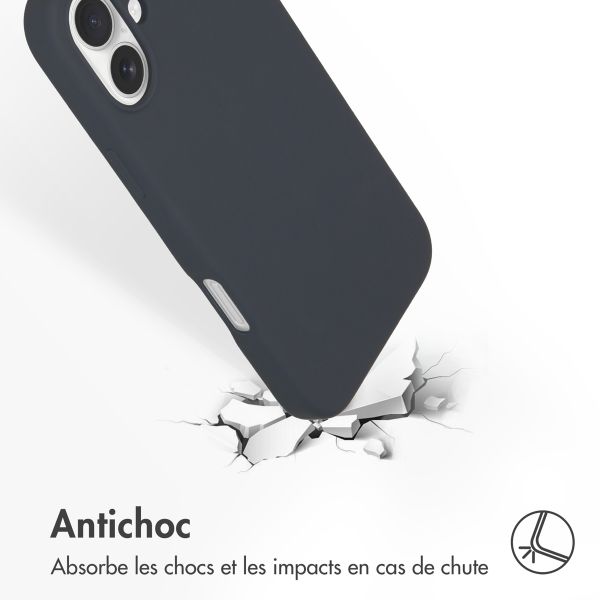Accezz Coque Liquid Silicone avec MagSafe Apple iPhone 16 Plus - Bleu foncé