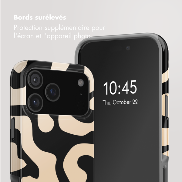 Selencia Coque arrière Vivid avec MagSafe Apple iPhone 17 Pro Max - Art Wave Black