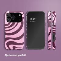 Selencia Coque arrière Vivid Apple iPhone 18 Pro - Wavy Swirl Pink Plum
