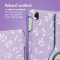 imoshion Coque tablette Design rotatif à 360° Apple iPad 9 (2021) 10.2 pouces / iPad 8 (2020) 10.2 pouces / iPad 7 (2019) 10.2 pouces - Lavender Flowers