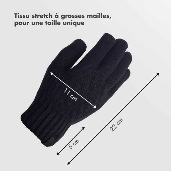 Selencia Gants Tactiles Effet Laine - Femme - Taille M - Noir