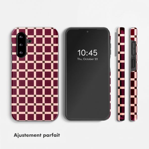 Selencia Coque arrière Vivid Samsung Galaxy A18 (4G) / A17 (4G/5G) - Check This Burgundy