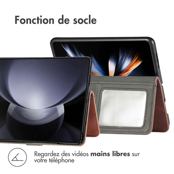 imoshion Étui de télephone portefeuille de luxe Samsung Galaxy Z Fold 6 - Marron
