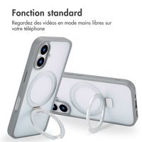 Accezz Coque Ring Stand avec MagSafe Apple iPhone 16 - Gris