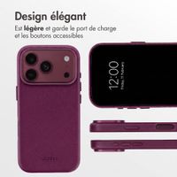 Accezz Coque arrière en cuir avec MagSafe Apple iPhone 18 Pro Max / 17 Pro Max - Heath Purple