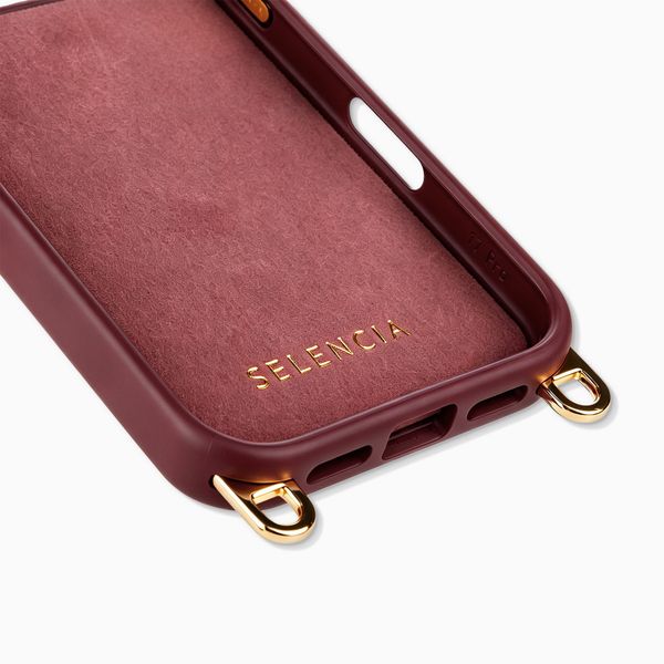 Selencia Coque arrière Rivièra avec MagSafe avec crochets amovibles Apple iPhone 17 Pro Max - Bold Burgundy