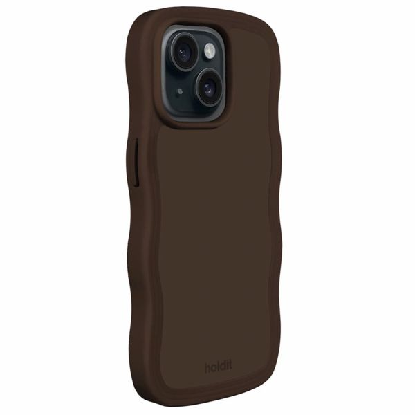 Holdit Coque Wavy Apple iPhone 17e / 16e / 15 / 14 / 13 - Chocolate