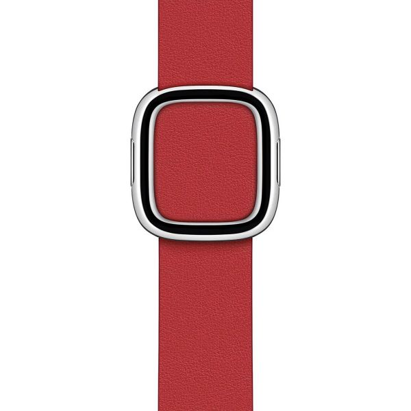 Apple Bracelet Leather Band Modern Buckle Apple Watch | 38/40/41/42 mm - Taille S - Scarlet Red