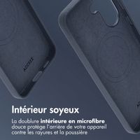Accezz Coque arrière en cuir avec MagSafe Samsung Galaxy A57 (5G) - Nightfall Blue
