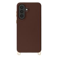 Selencia Coque arrière Rivièra avec MagSafe avec crochets amovibles Samsung Galaxy A57 (5G) - Choco Brown