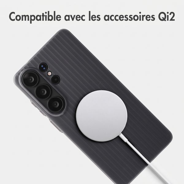 Accezz Coque arrière Lite avec MagSafe | Fluted | Samsung Galaxy S26 Ultra - Gris