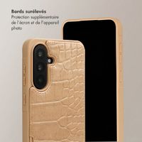 Selencia Coque de télephone Nova Croco avec cordon et porte-cartes Samsung Galaxy A36 / A56 - Toasted Almond