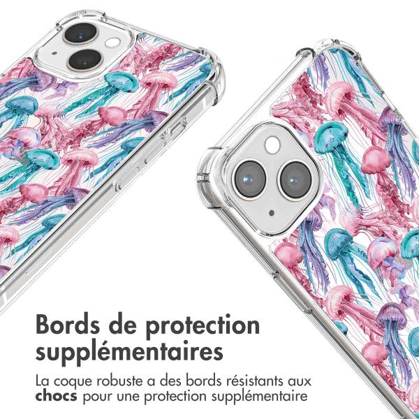 imoshion Coque Design avec cordon Apple iPhone 13 - Jellyfish Watercolor