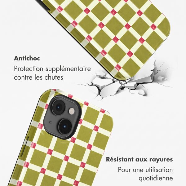 Selencia Coque arrière Vivid Apple iPhone 14 - Check This Olive