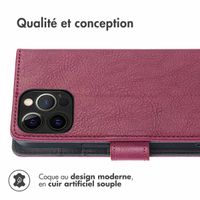 imoshion Étui de télephone portefeuille de luxe Apple iPhone 12 (Pro) - Bordeaux