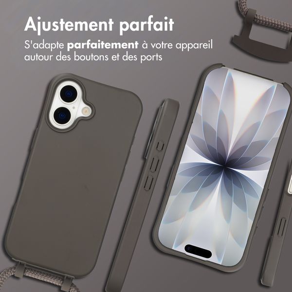imoshion Coque arrière Color avec cordon amovible et MagSafe Apple iPhone 17 - Black Coffee