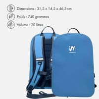 imoshion Sac à dos Hermétique et Étanche 20L - Grand - Bleu doux