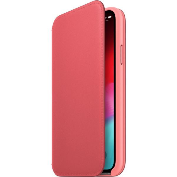Apple Étui de télephone portefeuille Leather Folio Apple iPhone X / Xs - Peony Pink