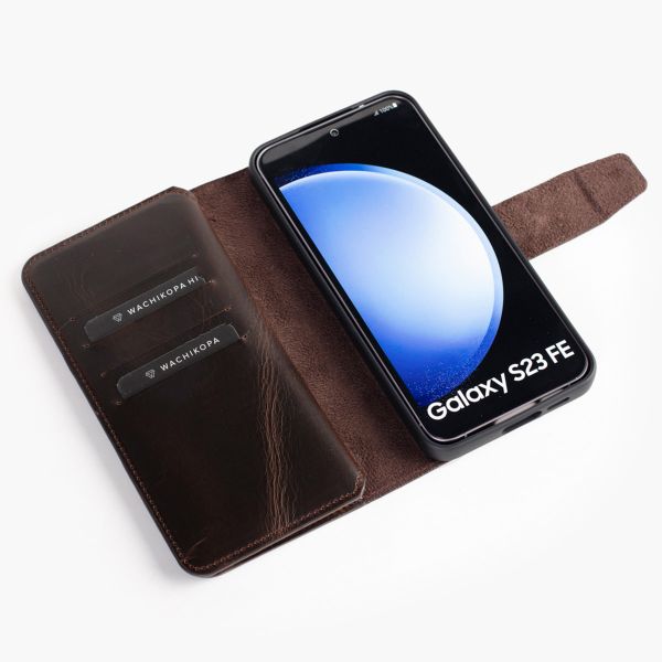 Wachikopa Étui de télephone portefeuille Multi Wallet Samsung Galaxy S23 FE - Dark Brown