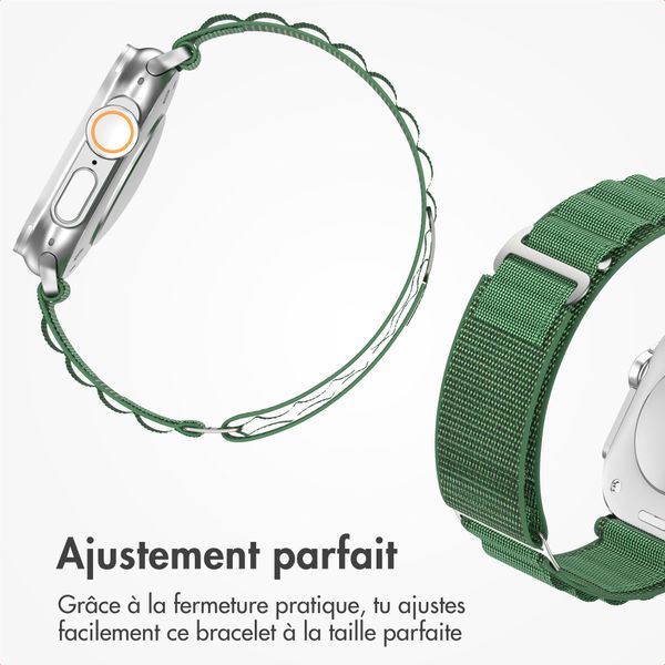Accezz Bracelet en nylon Alpine Apple Watch | 44/45/46/49 mm - Olive Green