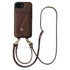 Selencia Coque de télephone Sera avec cordon et porte-cartes enveloppe Apple iPhone 17e / 16e - Chocolate Brown