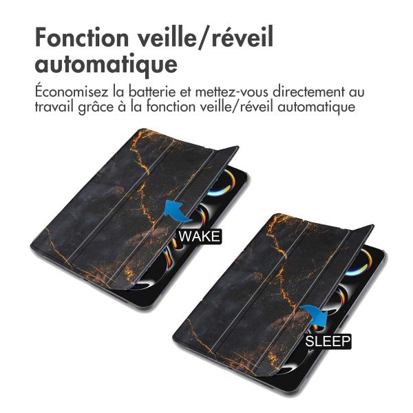imoshion Coque tablette Design Trifold Apple iPad Pro 13 (2025) M5 / (2024) M4 - Black Marble