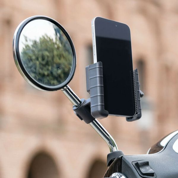 Lampa Support de téléphone Smart Grip pour scooter - Rotation à 360° - Fixation sur rétroviseur et pare-brise - Noir