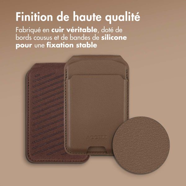 Accezz Portefeuille en cuir avec support - Compatible avec MagSafe et Qi2 - Coffee Brown
