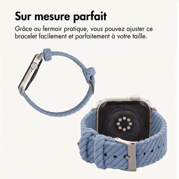 imoshion Bracelet en velours côtelé Apple Watch | 44/45/46/49 mm - Bleu clair