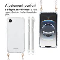 imoshion Coque avec dragonne + bracelet Apple iPhone 17e / 16e - Perles Cœurs