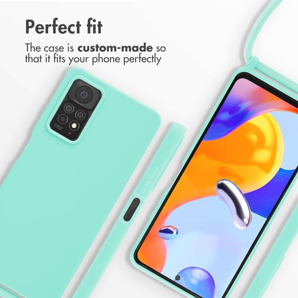 imoshion Coque en silicone avec cordon Xiaomi Redmi Note 11 Pro - Vert menthe