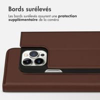 Accezz Étui de télephone Slim Folio en cuir de qualité supérieure Apple iPhone 13 Pro Max - Marron