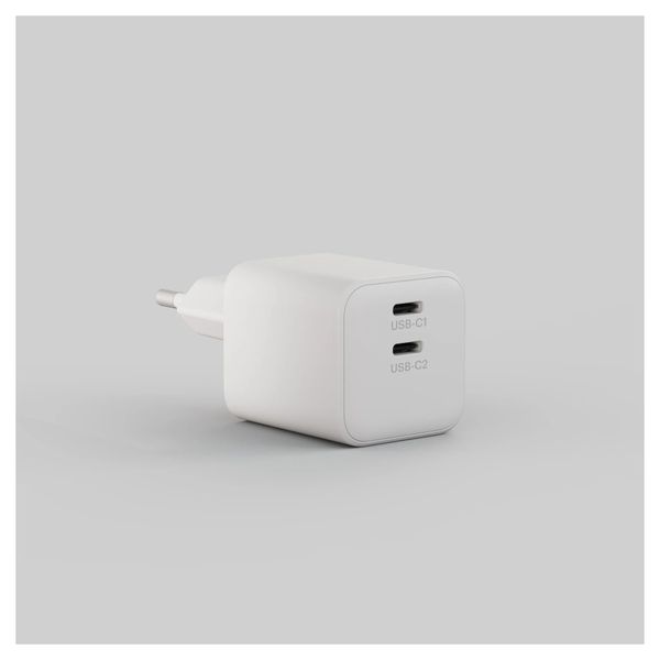 Zens Chargeur compact 2x USB-C 100W - Adaptateur secteur - Blanc