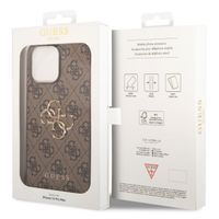 Guess Coque 4G Metal Logo Backcover Apple iPhone 14 Pro Max - Marron