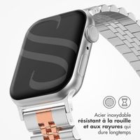 Selencia Bracelet Metallique Jubilee Apple Watch | 38/40/41/42 mm - Argent & Or Rose