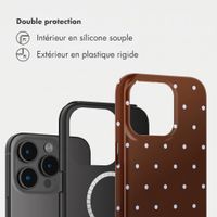 Selencia Coque arrière Vivid avec MagSafe Apple iPhone 15 Pro - Happy Dots Chocolate
