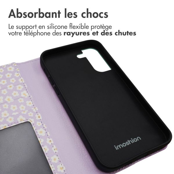 imoshion Étui de télephone portefeuille Design Samsung Galaxy S21 - White Daisy