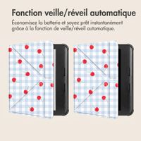 imoshion Étui de liseuse portefeuille design Pliable Kobo Libra Colour - Cherry Check