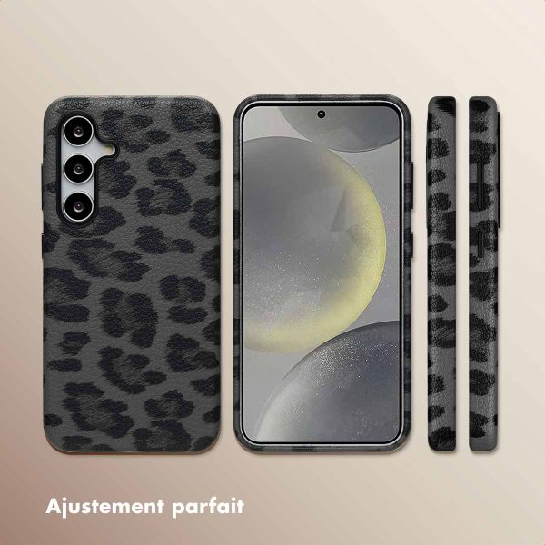 Selencia Coque Sabi imprimé panthère avec MagSafe Samsung Galaxy S24 - Midnight Black