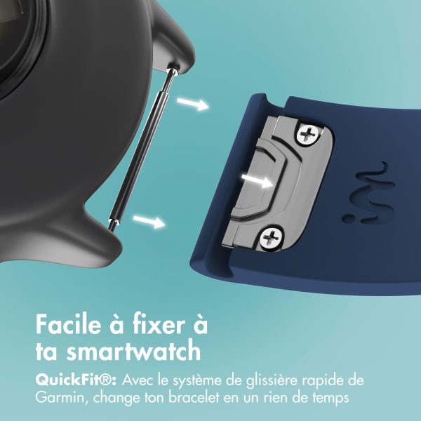 imoshion Bracelet QuickFit® en silicone  - Connexion Garmin 22 mm - Bleu foncé