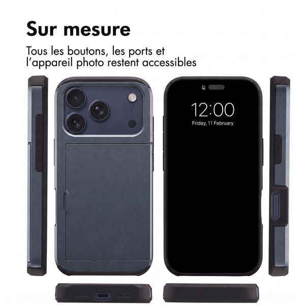 imoshion Coque arrière avec porte-cartes Apple iPhone 18 Pro / 17 Pro - Bleu foncé