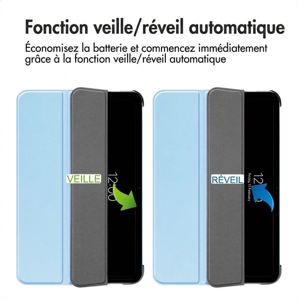 imoshion Coque tablette Trifold Apple iPad 11 (2025) 11 pouces A16 / iPad 10 (2022) 10.9 pouces - Bleu clair