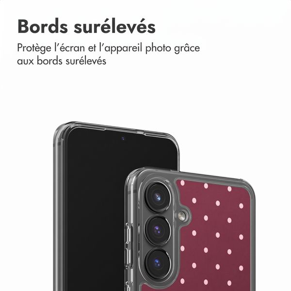imoshion Coque Design Samsung Galaxy S25 - Polka Dot Bordeaux