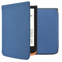 imoshion Étui de liseuse portefeuille Canvas Pocketbook Touch Lux 5 / HD 3 / Basic Lux 4 / Vivlio Lux 5 - Bleu foncé