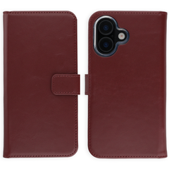 Selencia Étui portefeuille en cuir véritable Apple iPhone 16 - Burgundy