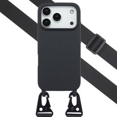 Selencia Coque silicone avec cordon amovible Apple iPhone 17 Pro Max - Noir