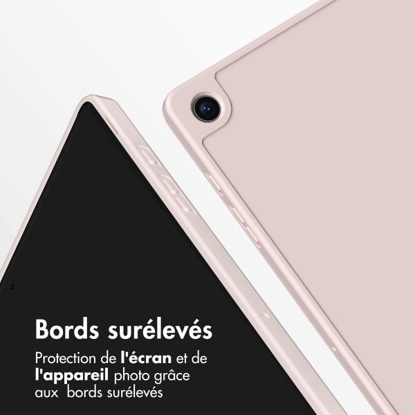 Accezz Coque tablette portefeuille Smart Silicone Samsung Galaxy Tab A9 8.7 pouces - Rose
