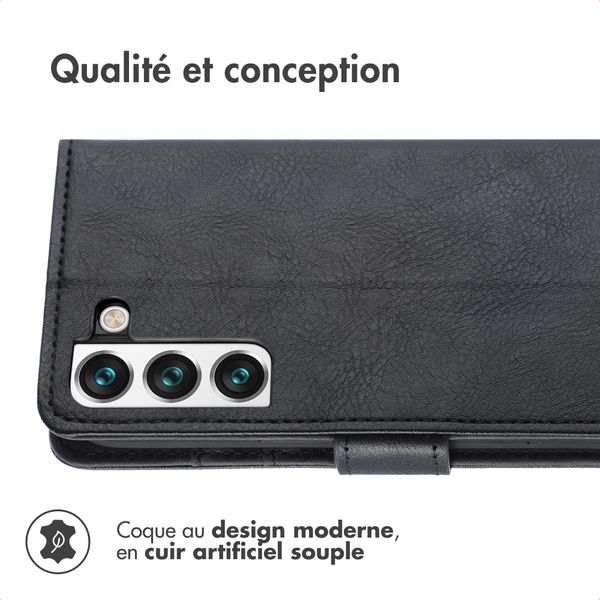 imoshion Étui de télephone portefeuille de luxe Samsung Galaxy S22 Plus - Noir